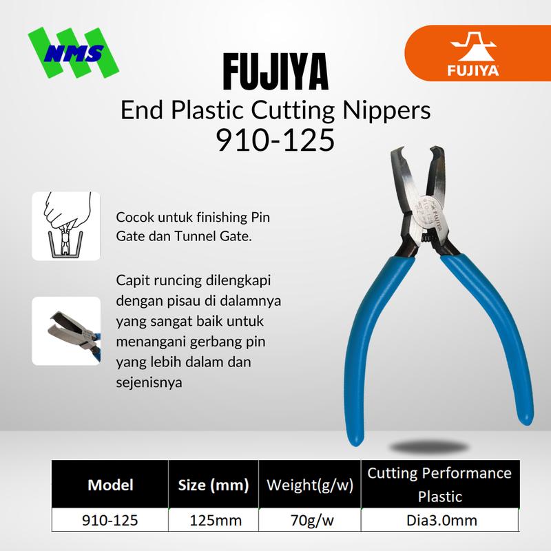 Tang Potong FUJIYA 910-125 End Plastic Cutting Nippers Japan 125mm 5"
