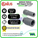 Kunci Shock GENIUS 669532 SAE Deep Impact Socket 3/4 inci 1 inci 90mm