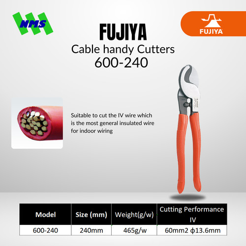 Tang Potong Kabel FUJIYA 600-240 Cable Handy Cutters Japan