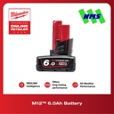 Baterai Milwaukee M12 B6 REDLITHIUM 6.0Ah Battery for All M12 Tools