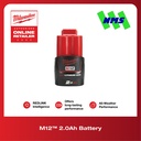 Baterai Milwaukee M12 B2 REDLITHIUM 2.0Ah Battery for All M12 Tools