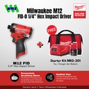 Obeng Cordless Milwaukee M12 FID-0 FUEL HEX 1/4" Impact Driver 12V