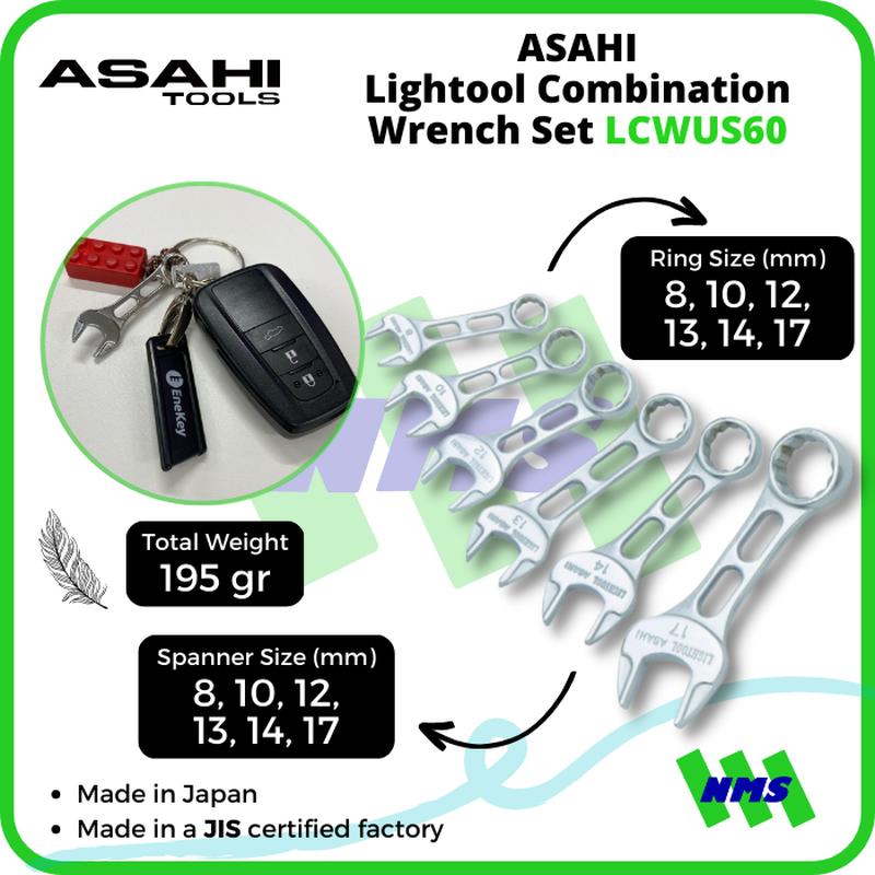 Kunci Kombinasi ASAHI 8, 10, 12, 13, 14, 17mm LCWUS60 Lightool Wrench