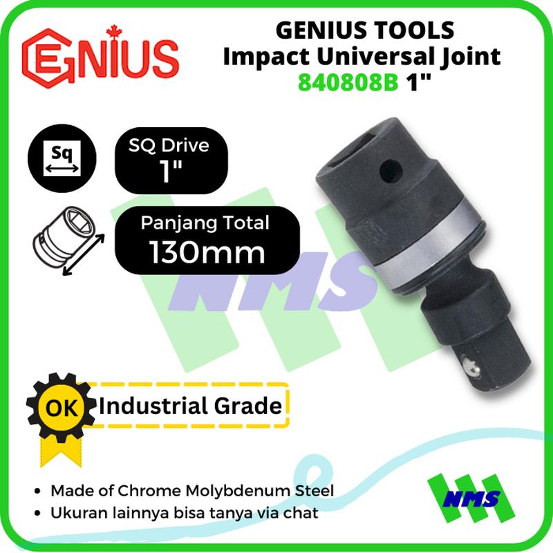 Kunci Shock Impact Universal Joint 1" Inci 130mm 840808B Genius
