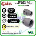 Mata Sok Metric Impact Sockets 3/4" Inci 6pt. 75mm 645275 GENIUS