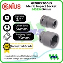 Mata Sok Metric Impact Sockets 3/4" Inci 6pt. 54mm 645254 GENIUS