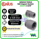 Mata Sok SAE Impact Sockets 3/4" 6pt. 2-3/8" inci 665276 GENIUS