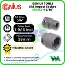 Mata Sok SAE Impact Sockets 3/4" 6pt. 1-9/16" inci 665250 GENIUS