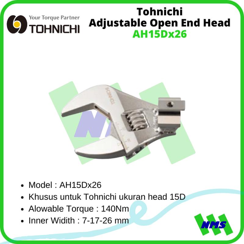 Tohnichi AH15Dx26 Adjustable Open End Head For 15D Head