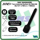 Torx Internal Socket SQ1/2 x T60 x L 100mm Nagahori NAC S4-T60x100
