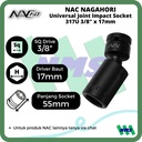 Impact Socket Universal Ext Mata Sok Hitam 1/2 x 17mm NAC 417U