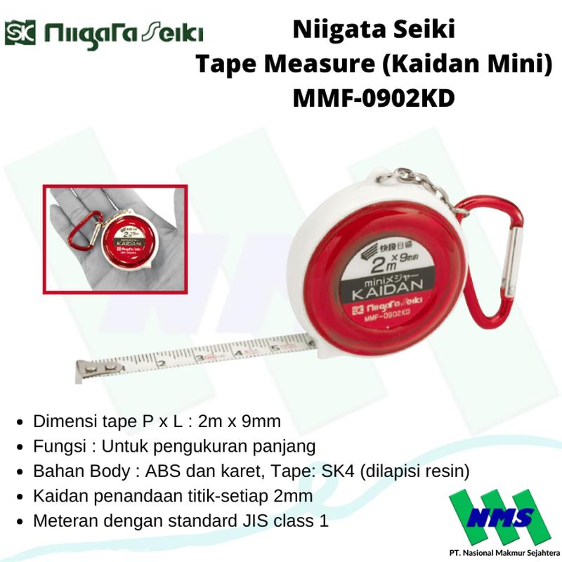Meteran Kaidan Mini 2 Meter Niigata Seiki Tape Measure MMF-0902KD