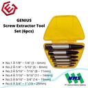 GENIUS Screw Extractor Tool Set AT-EX6 (6pcs)