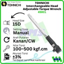 TOHNICHI 450CL Interchangeable Adjustable Torque Wrench Kunci Torsi