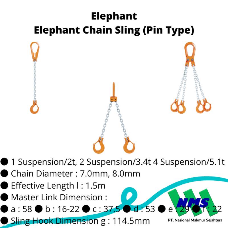 TRUSCO 390-1891 Elephant Chain Sling (Pin Type)