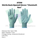 TRUSCO 324-6078 Nitrile Back-Opened Gloves "Chemisoft Neo"