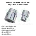 GENIUS SAE Hand Socket 6pt. SQ. 3/4" x 2" x L= 68mm