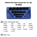 GENIUS SEA Impact Socket Set 1/2" 6pt. IS-422S