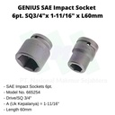 SAE Socket 6pt. SQ3/4" x 1-11/16"x L60mm Genius Tools (Impact Socket)