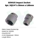 Sockets 6pt. SQ3/4"x 50mm x L68mm Genius Tools ( Impact Socket )