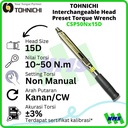 Kunci Torsi CSP50Nx15D 10-50Nm TOHNICHI Interchangeable Torque Wrench
