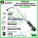 Kunci Torsi CL200Nx19D TOHNICHI Interchangeable Torque Wrench