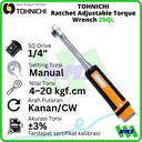 Kunci Torsi 20QL 1/4" 4 - 20 Kgf.cm TOHNIHCI Torque Wrench