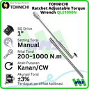 Kunci Torsi QLE1000N 1" 200 - 1.000 Nm TOHNICHI Torque Wrench