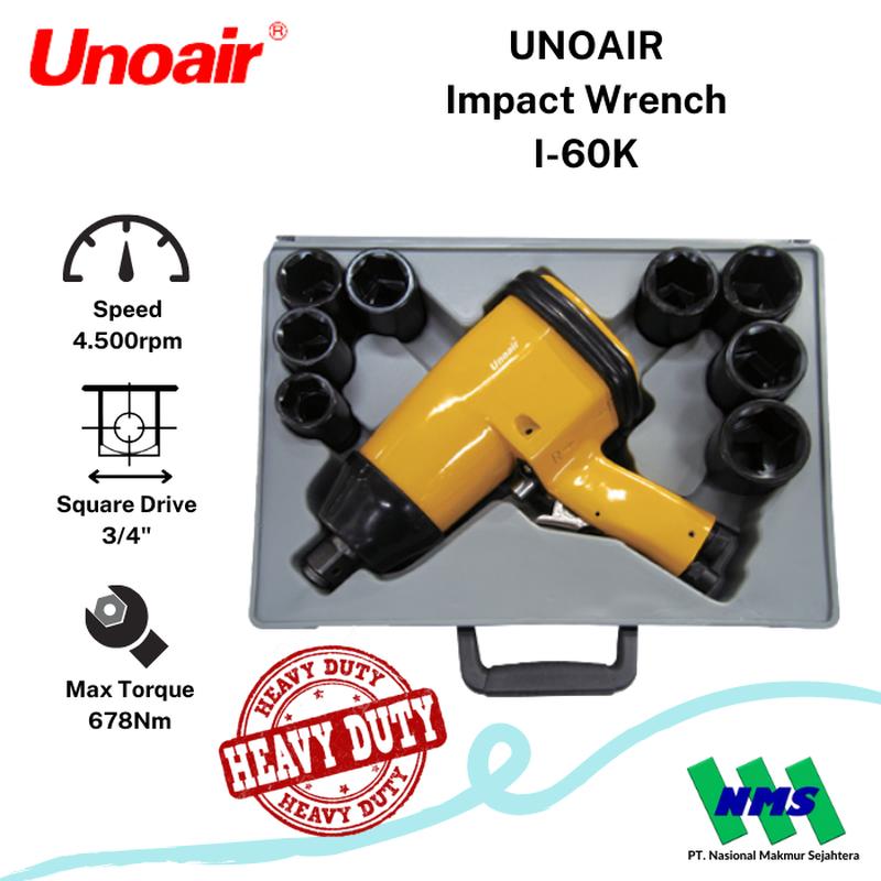 Pembuka Baut Angin 3/4 inch Impact Wrenches UNOAIR I-60K