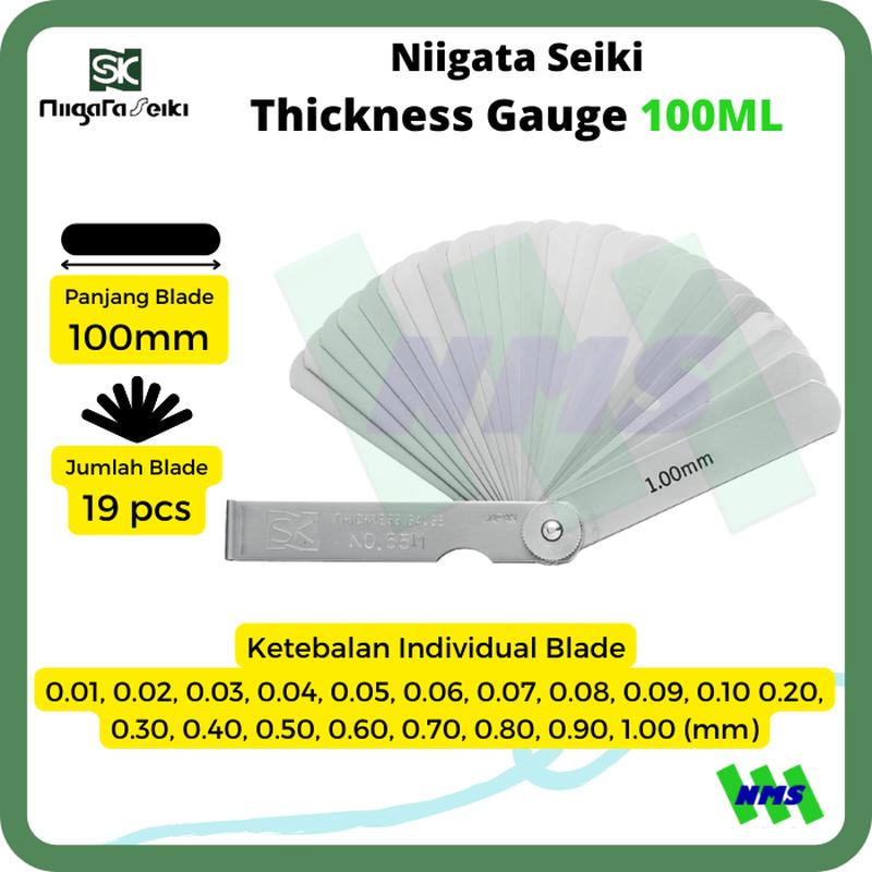 Niigata Seiki Thickness Gauge 100ML Feeler Kipas