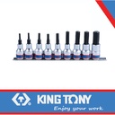 9PC HEX BIT SOCKET 1/2"DR. RAIL SET H4-H17 - KING TONY 4120PRC10