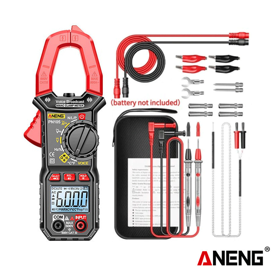 Aneng PN105 Pro 6000 Counts Voice Broadcast ClampMeter 600A AC Current