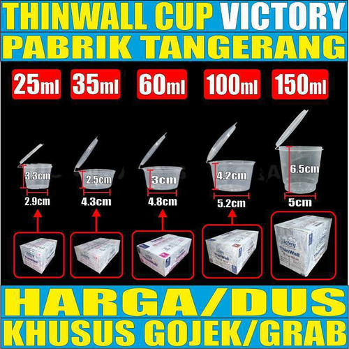 Thinwall Bulat Cup  Sambal Saos n Cup Puding 60ml (1 Dus  = 1200pcs)