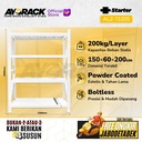 RAK GUDANG BESI AYORACK AL2-1520S 200KG - 2 METER 4 SUSUN PANJANG 1.5M