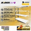 RAK GUDANG 4 SUSUN 2 METER AYORACK AL3-2020J LIGHT DUTY 300KG JOINTER