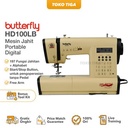 Mesin Jahit BUTTERFLY HD-100LB / HD100LB Portable Digital Multifungsi