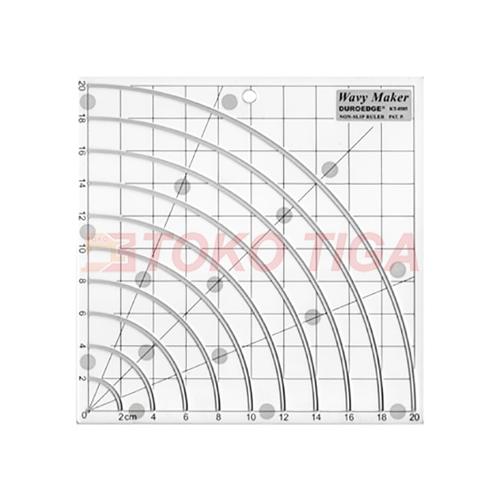 Quilting Ruler / Penggaris Pola Patchwork - Model Gelombang - KT-8585