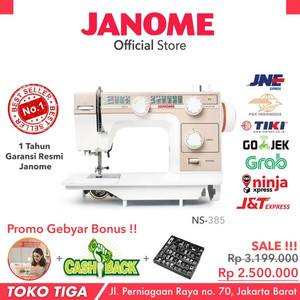 Mesin Jahit JANOME NS 385 + BONUS (Semi Portable Body Besi)