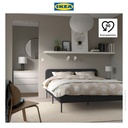 IKEA SLATTUM Rangka Tempat Tidur Berlapis Abu Tua 160x200cm