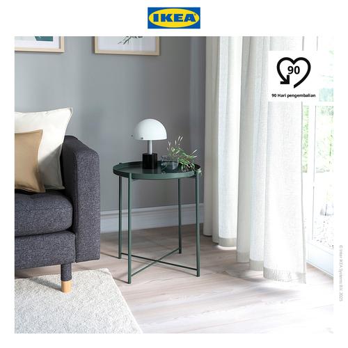 IKEA GLADOM Meja Baki Multifungsi Abu-Hijau Tua Bahan Baja 45x53 cm