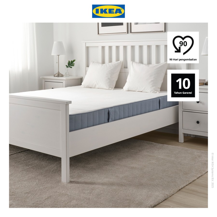 IKEA VESTMARKA Kasur Pegas Ekstra Keras Biru Muda 160x200cm