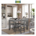 IKEA HAUGA Meja Makan Minimalis Abu-Abu/Veneer Kayu 118x74cm