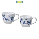IKEA ENTUSIASM Mug / Cangkir Besar Berpola 50cl Isi 2pcs