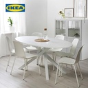 IKEA MARIEDAMM Meja Minimalis Putih/Kesan Batu Putih 180x100cm