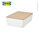 IKEA KUGGIS Kotak Penyimpanan Dengan Tutup Bambu 18x26x8cm