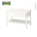 IKEA TONSTAD Meja Samping Sofa Putih Pudar 64x40cm