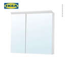 IKEA TREASJON Kabinet Cermin 2 Pintu Dengan Lampu Built In 80x17x75cm