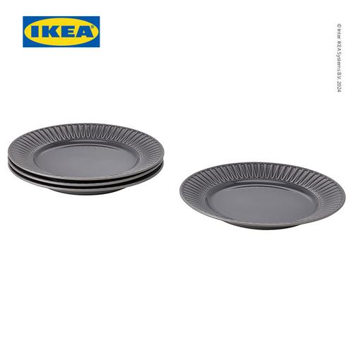 IKEA STRIMMIG Piring Kecil Minimalis Abu-Abu 27cm Isi 4pcs