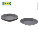 IKEA STRIMMIG Piring Kecil Minimalis Abu-Abu 27cm Isi 4pcs