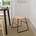 IKEA BOESKIL Bangku Alami/Hitam Serbaguna 47x48x45cm